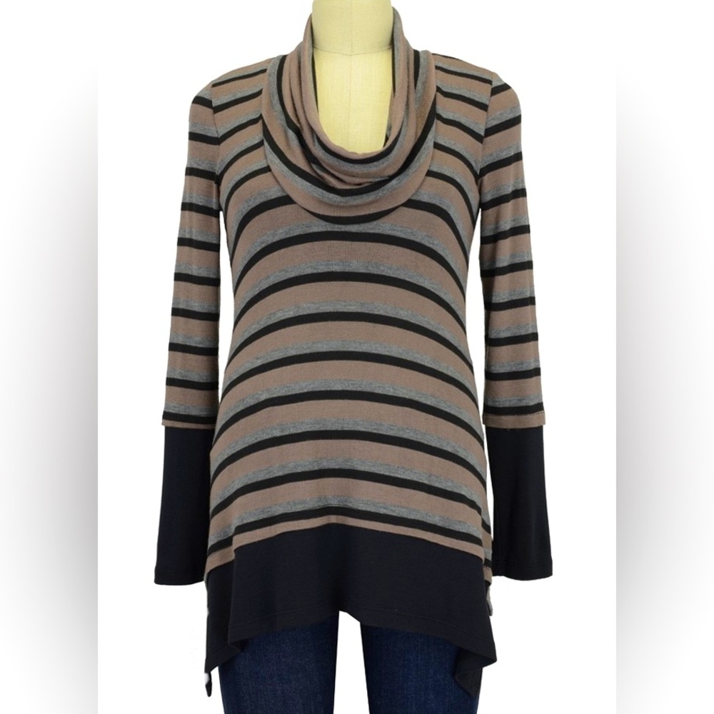 Maternal America Layered Cowlneck Pregnancy and Nursing Sweater and Bralette